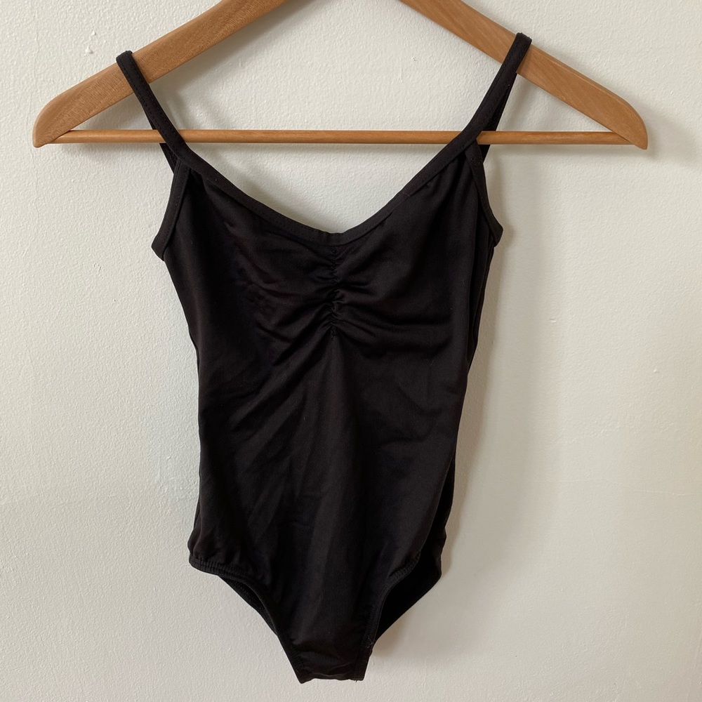 Black Thin Strap Leotard